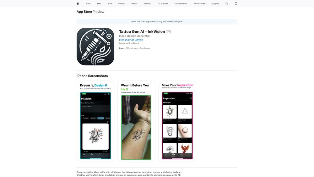 image for Tattoo Gen AI with AR - InkVision