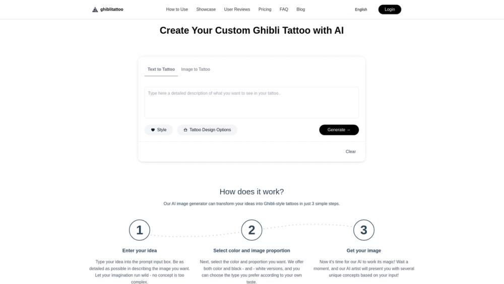 image for Ghibli Tattoo Generator