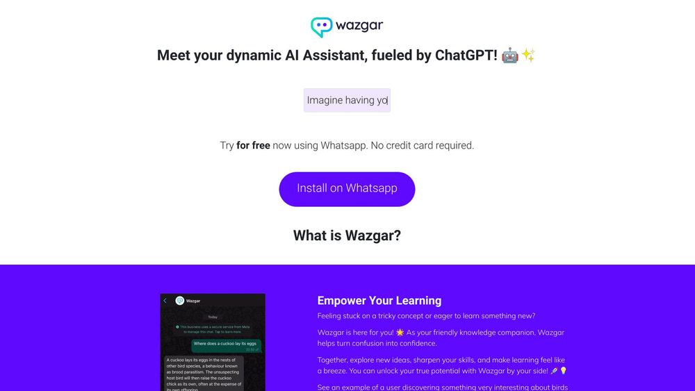 image for Wazgar - ChatGPT in Whatsapp