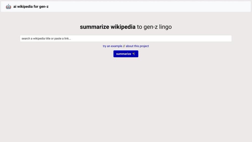 image for AI-Powered Wikipedia Summarizer