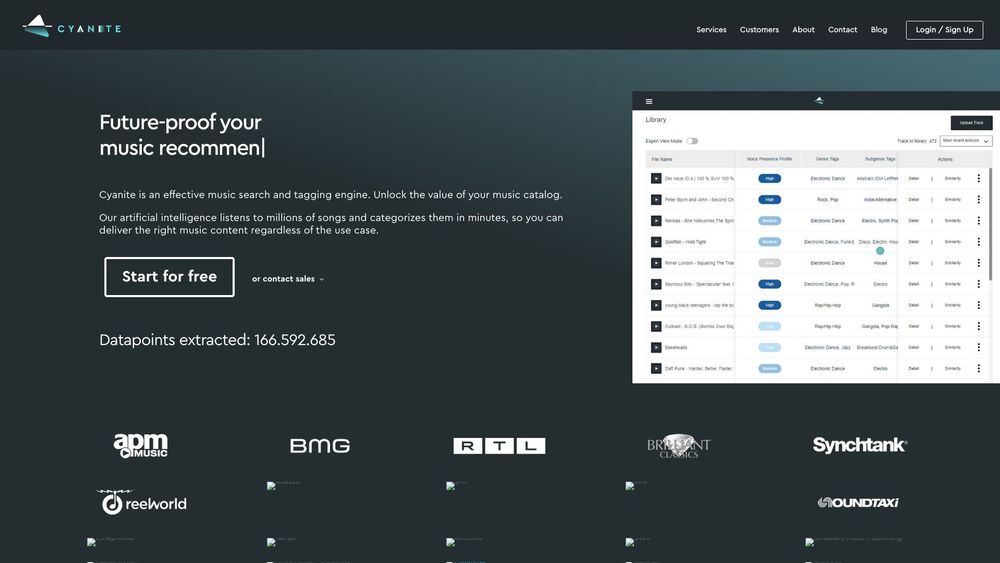 image for Cyanite's Free Text Search