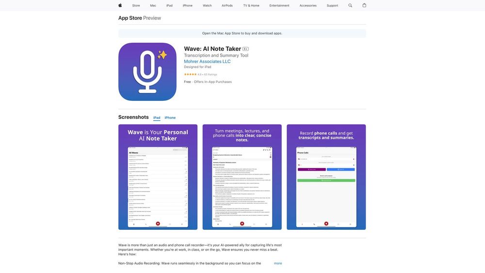 image for Wave AI Note Taker for iOS