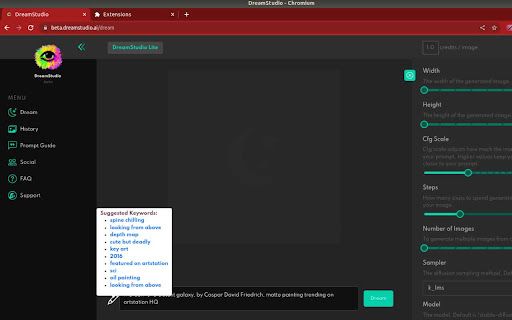 image for Stable Diffusion prompt typing assistant.