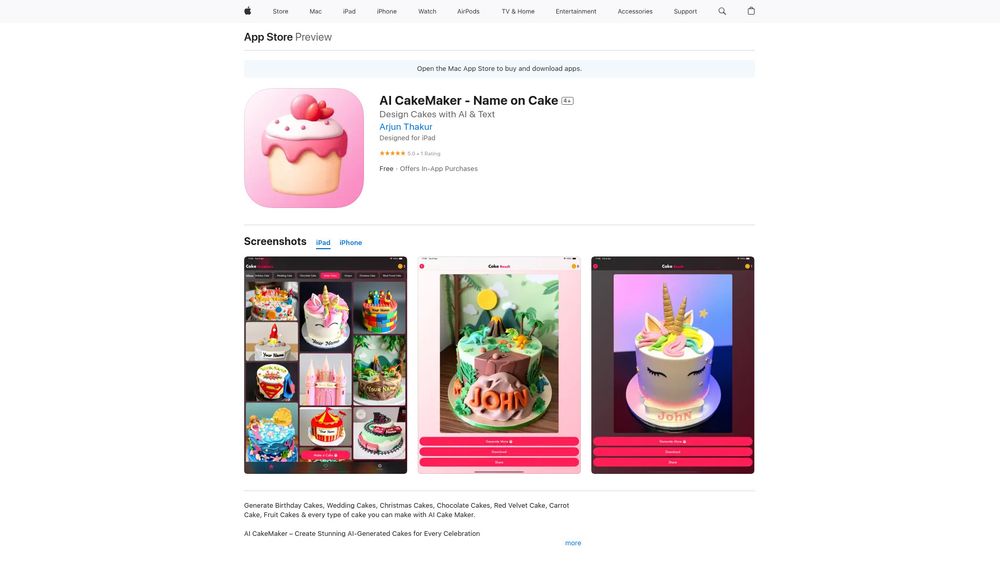 image for AI CakeMaker: Name on Cake
