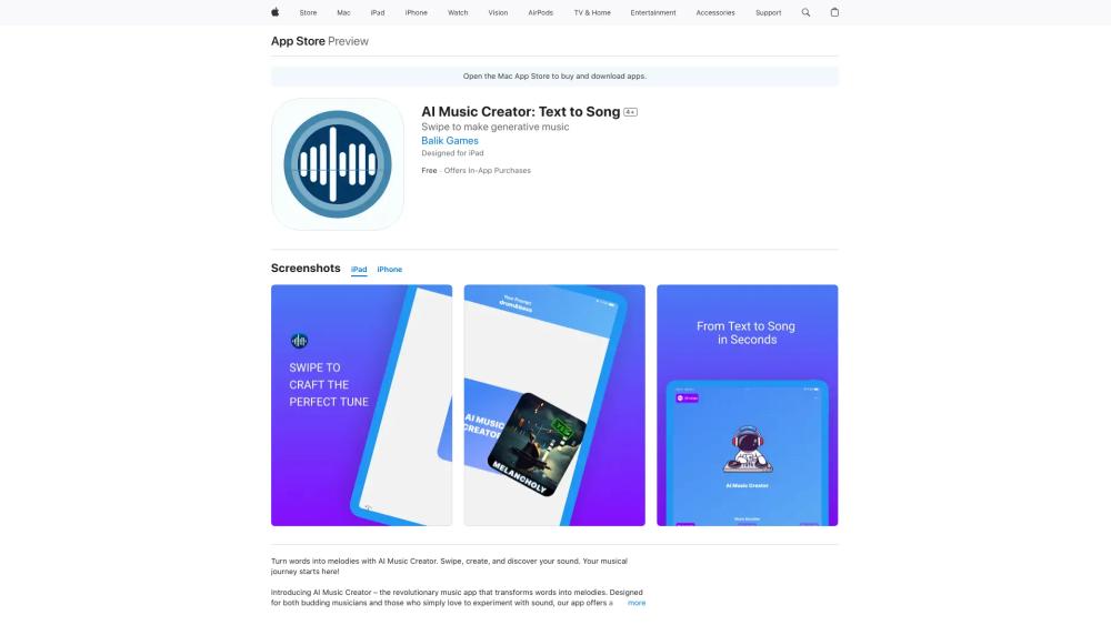image for AI Music Creator: Text to Song