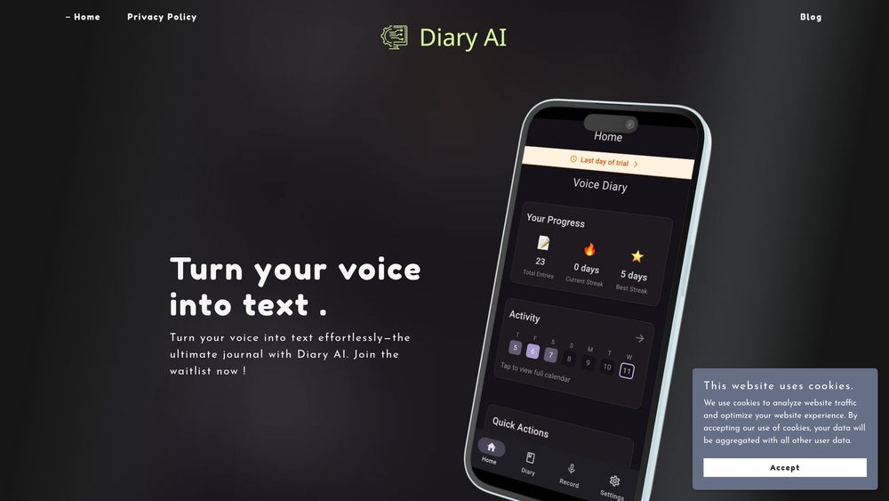 image for Diary App that needs no writing