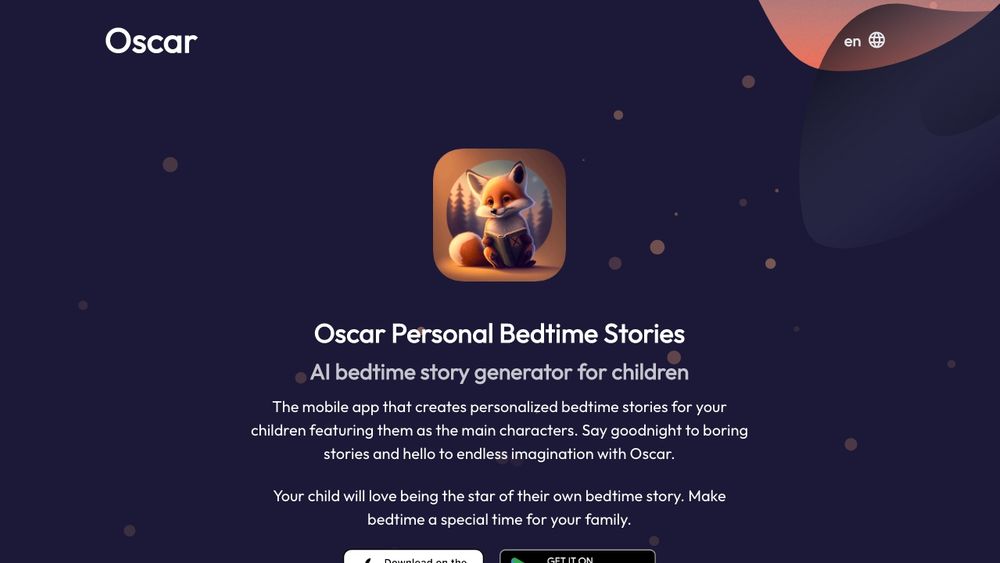 image for Oscar - bedtime story generator