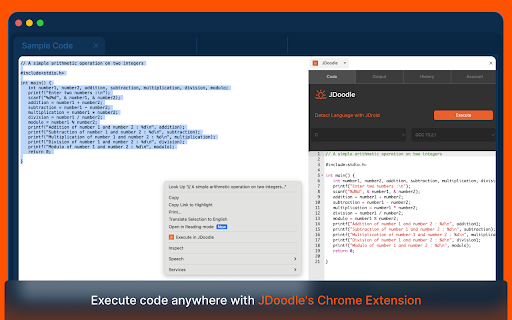 image for JDoodle IDE Chrome Extension for Coding