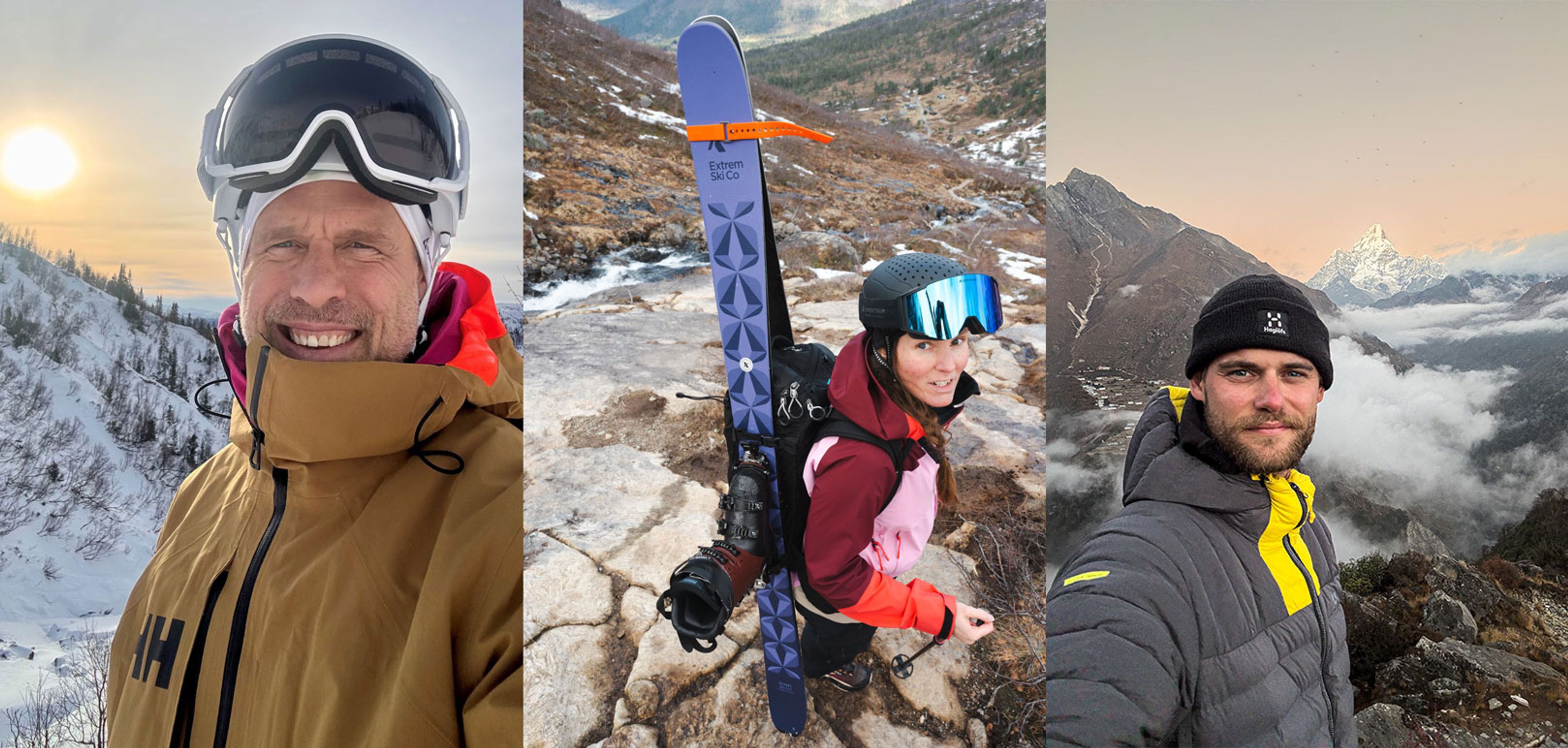 Sverre Lilieqvist, Caroline Strömberg och Oscar Normelli i ett collage