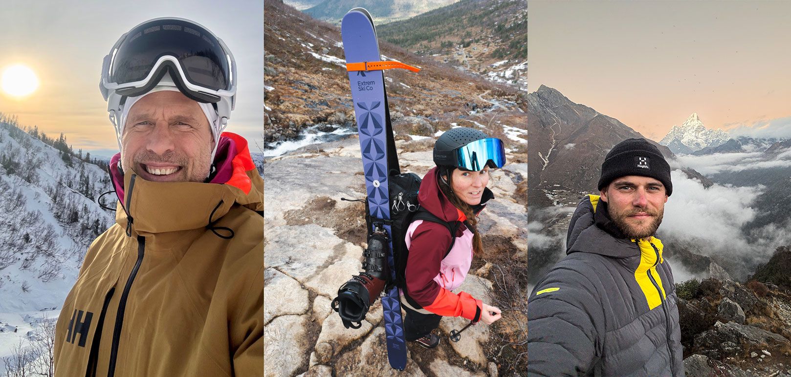 Sverre Lilieqvist, Caroline Strömberg och Oscar Normelli i ett collage