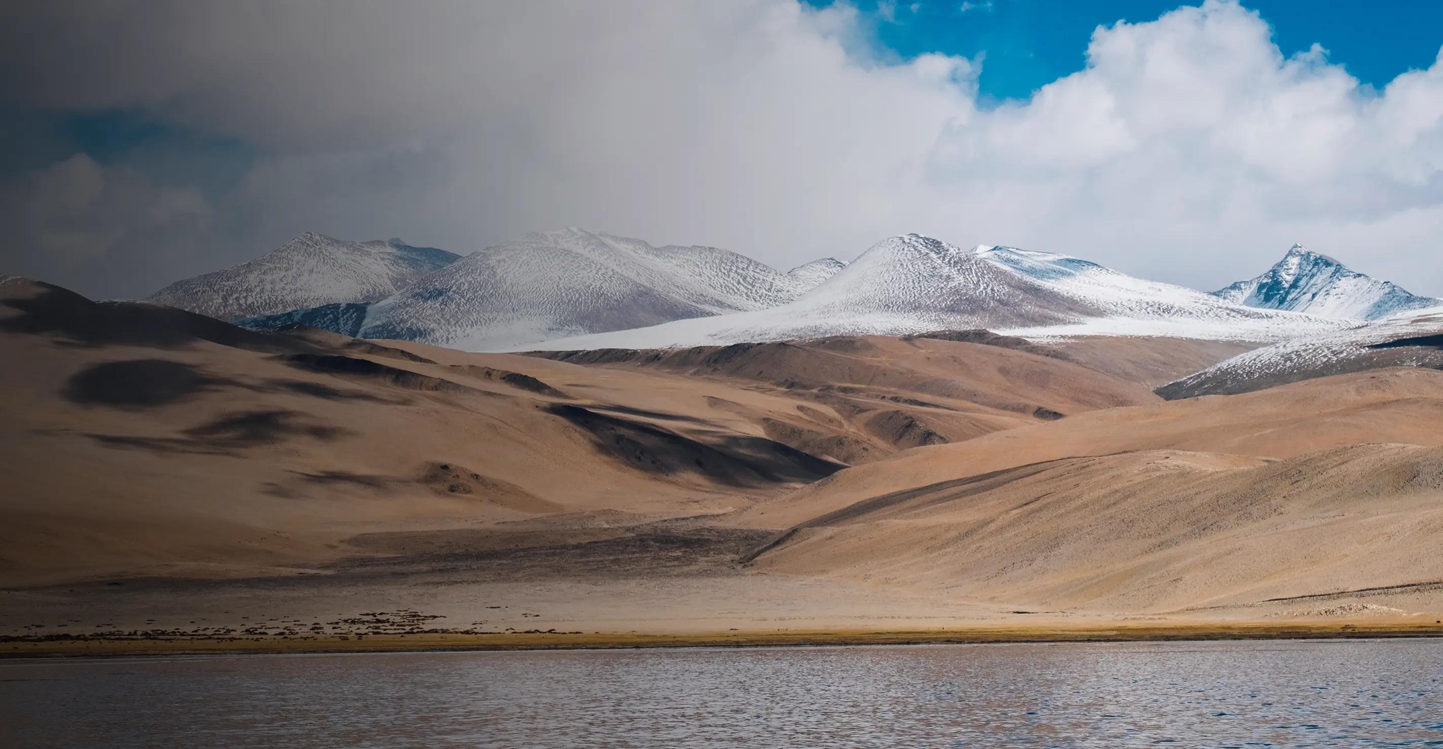 A mountain valley and yurt camp in Kyrgyzstan