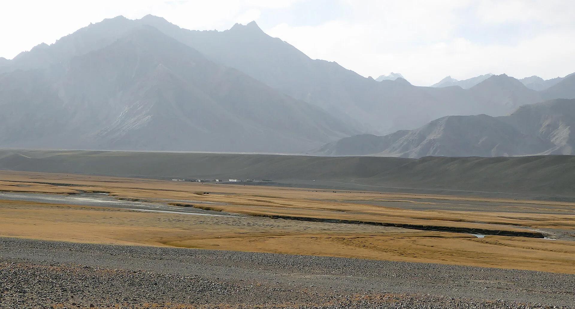 A remote road through the Pamir Mountains of Tajikistan
