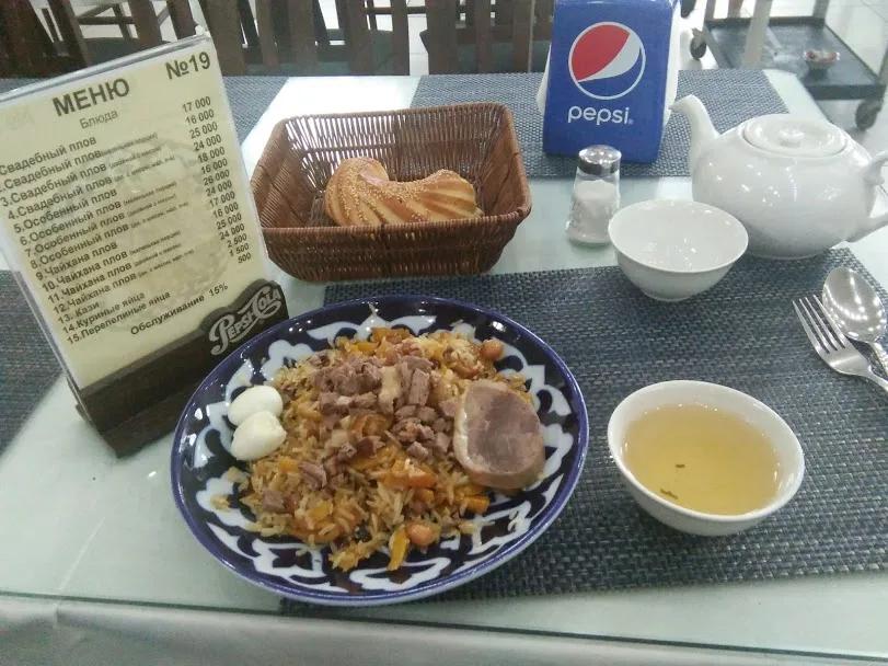 A shared dish of Central Asian plov