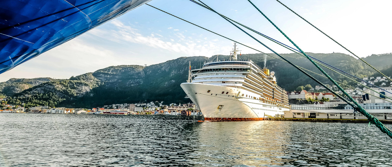 Cruiseskip ved Skoltegrunnskaien.