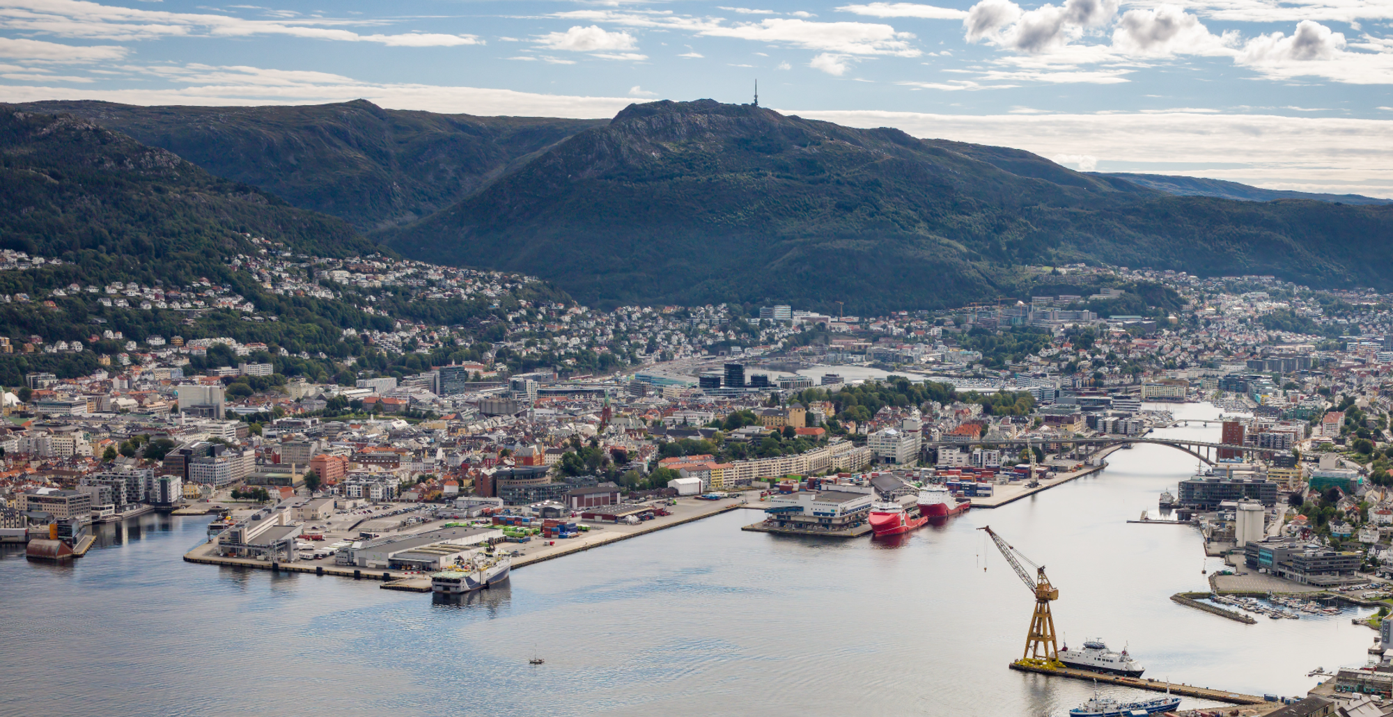 Bergen havn fra luften
