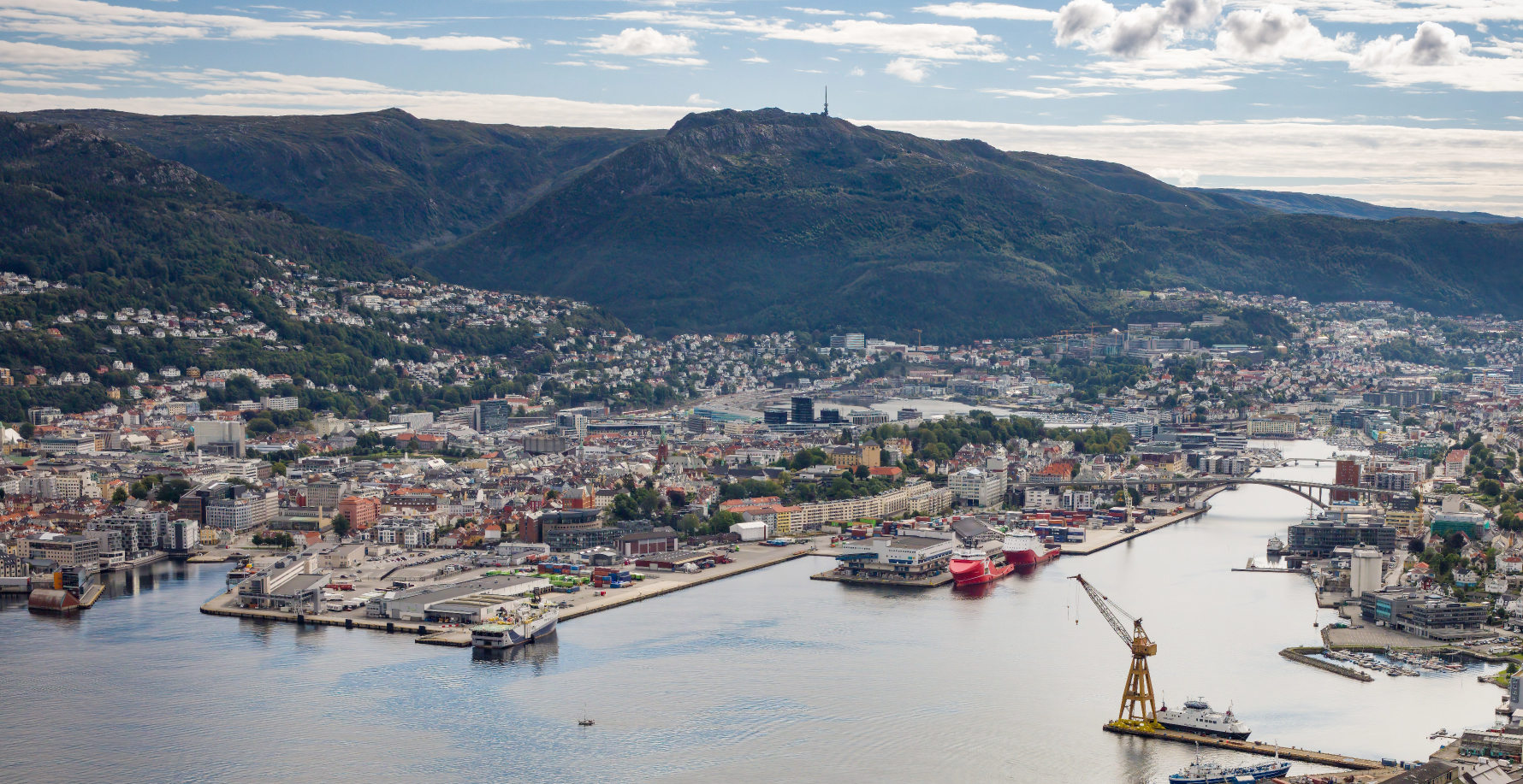 Bergen havn fra luften