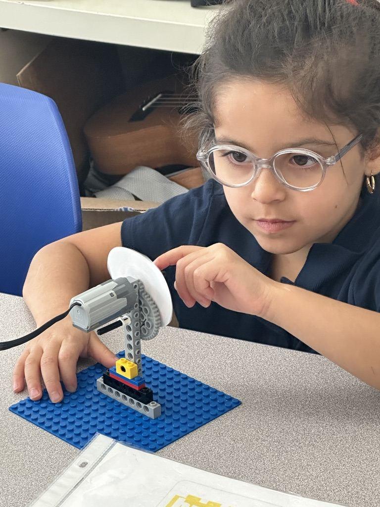 A student building a science project