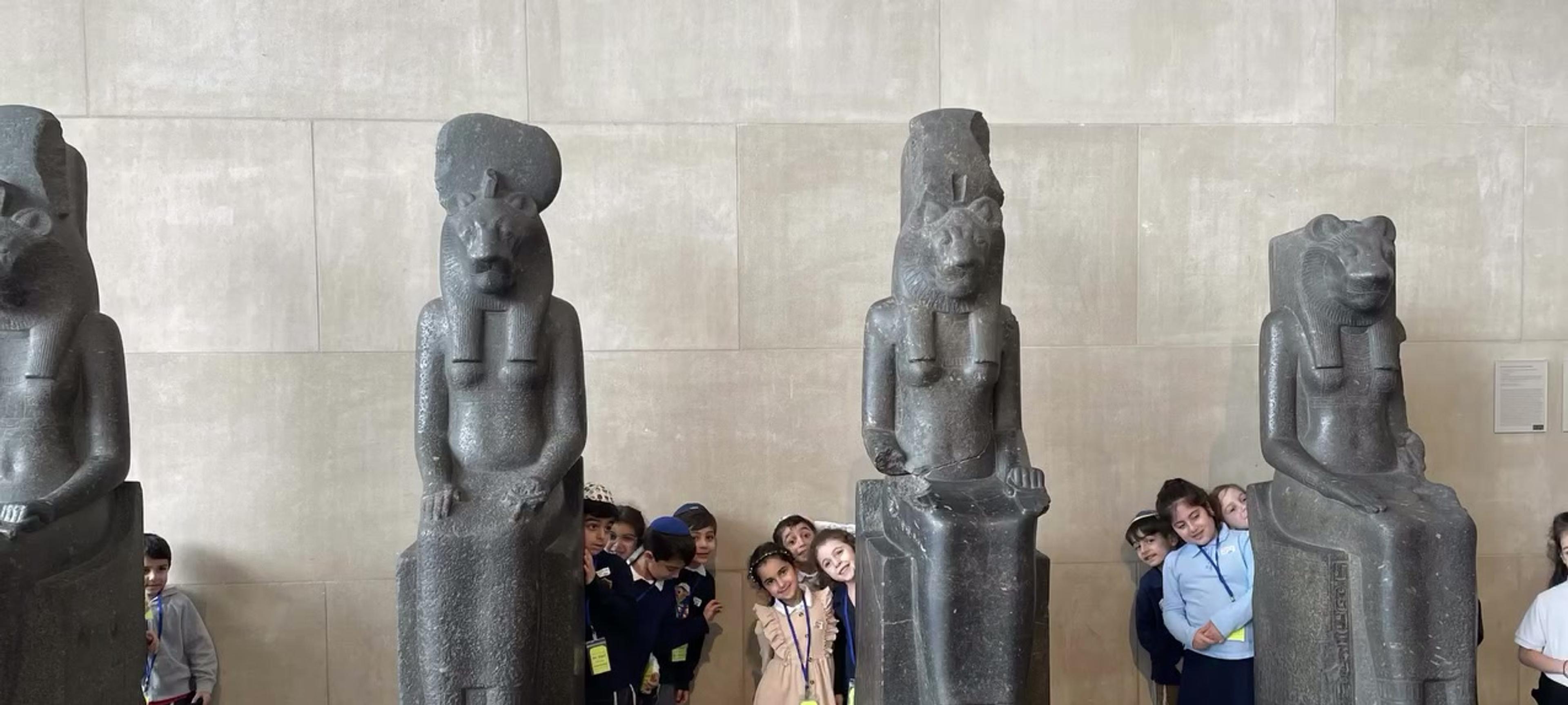 Students at the museum