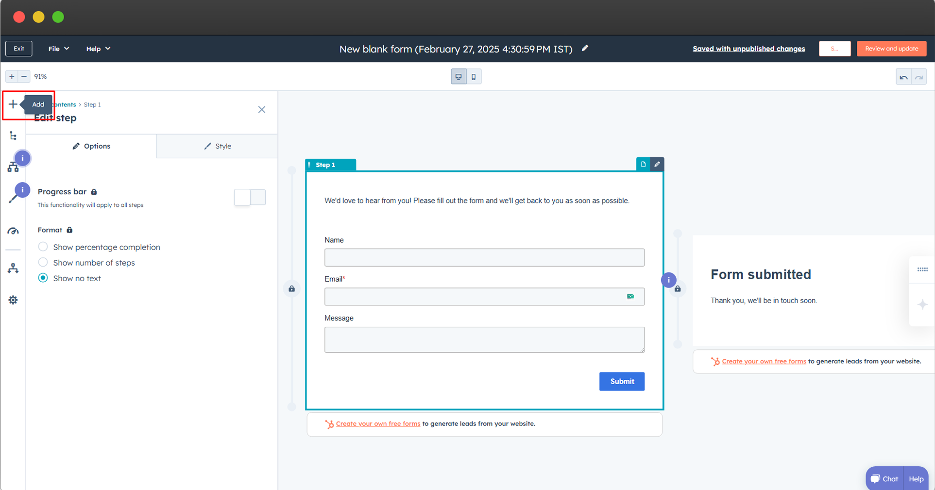Hubspot Form Creation