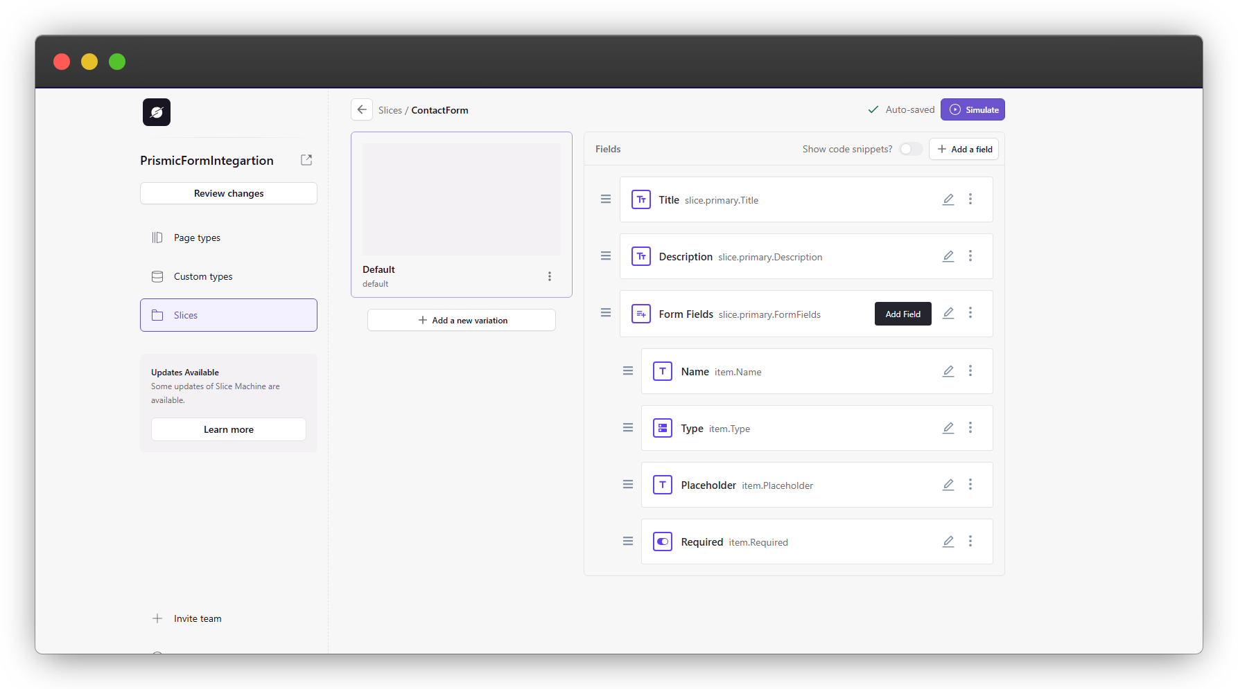 Create and Integrate a New Slice in Prismic