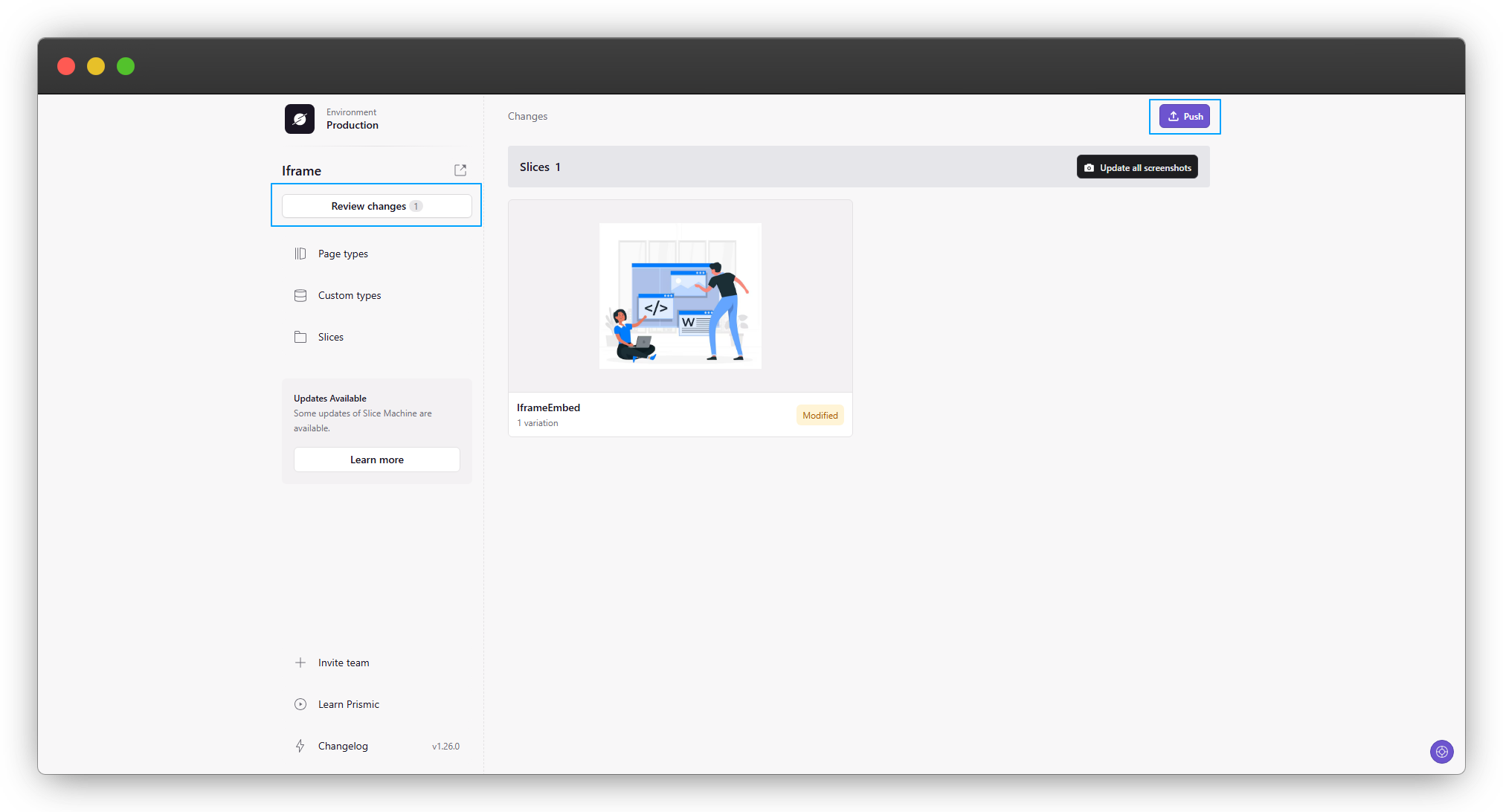 Click Save and push changes from the Review changes (2)
