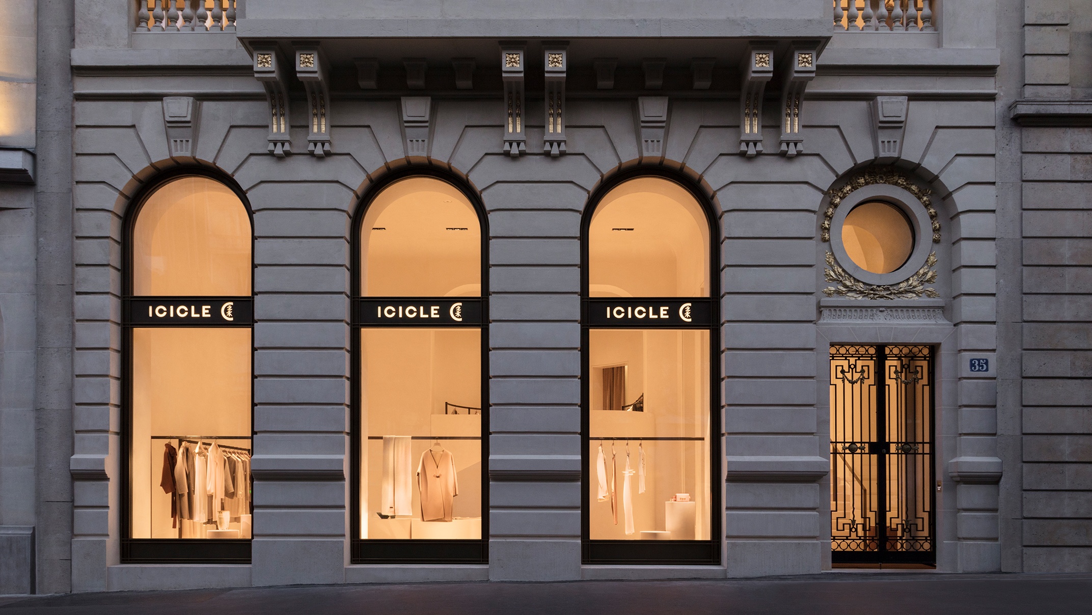 Exterior of Icicle's flagship store on Avenue George V in Paris, France. Photo: Courtesy.
