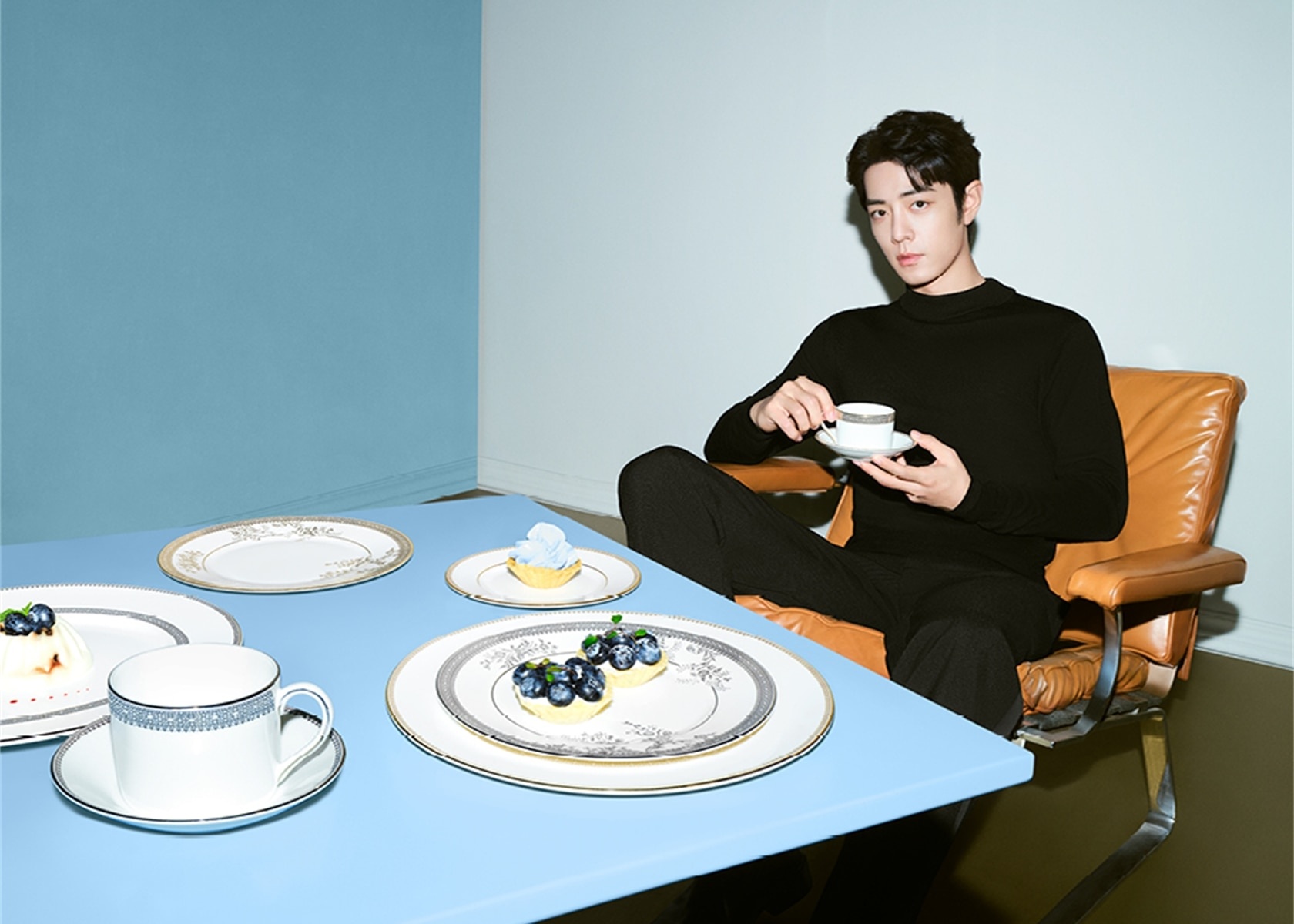 Shot in China, Xiao Zhan for Wedgwood. Photo: Wedgwood