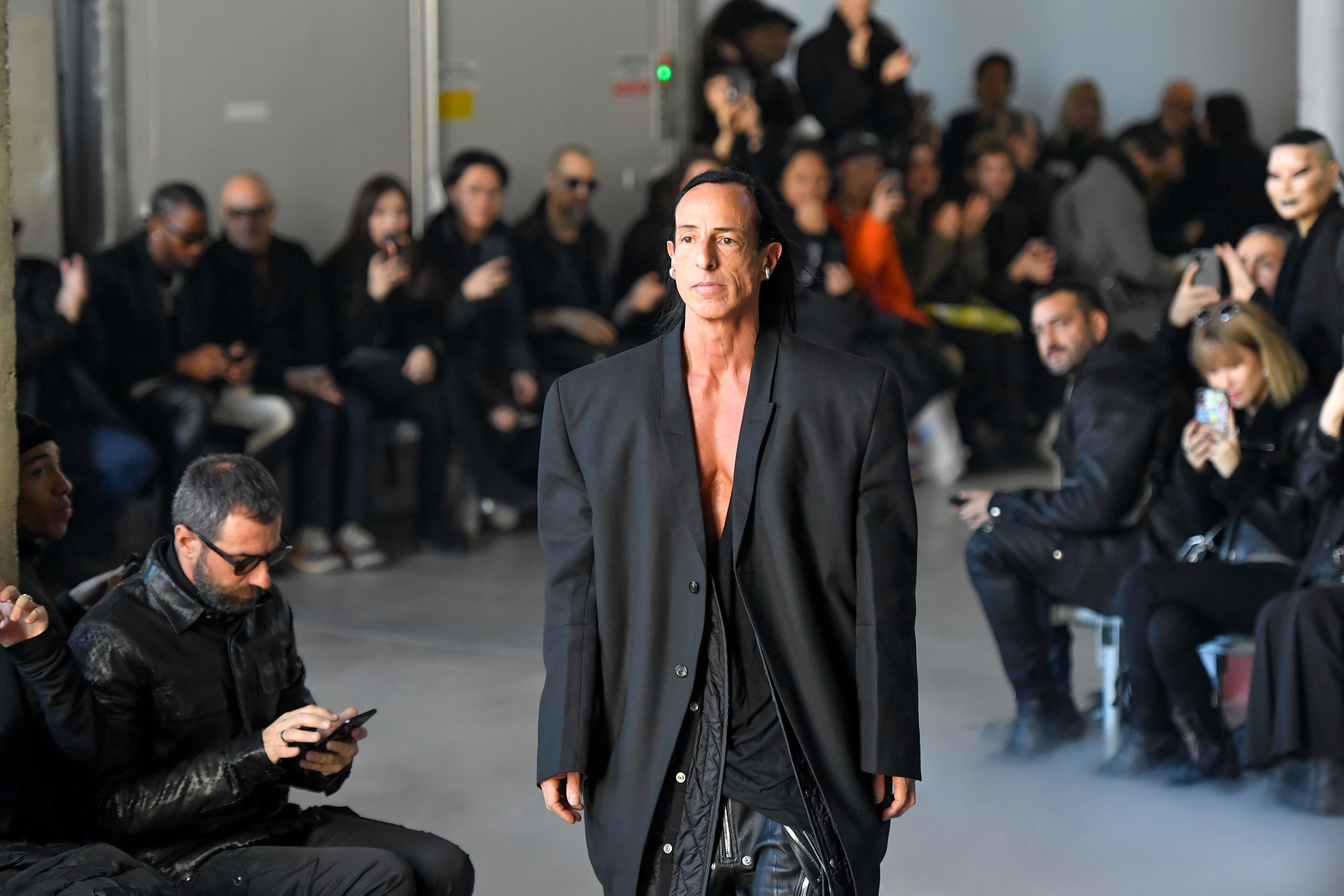 Fashion designer Rick Owens walks the runway during the Rick Owens Menswear Fall/Winter 2020-2021 show. Image: Getty Images