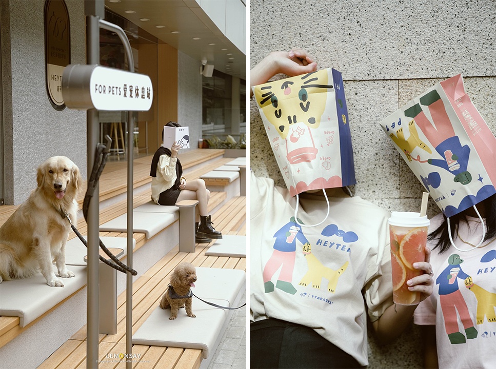 Hey Tea teamed up with the Shanghai-based label Tyakasha to release pet-themed items at its animal-friendly café in Shenzhen last year. Photo: Hey Tea's Weibo