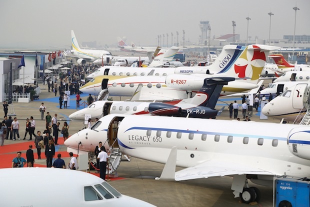 The Shanghai Hawker Pacific Business Aviation Service Centre at Hongqiao hosted 34 aircraft, seven more than at last year’s event. (David McIntosh/AIN)