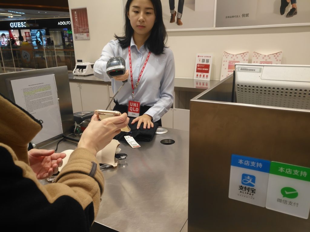 WeChat Pay at Uniqlo in China. Photo: shutterstock.com