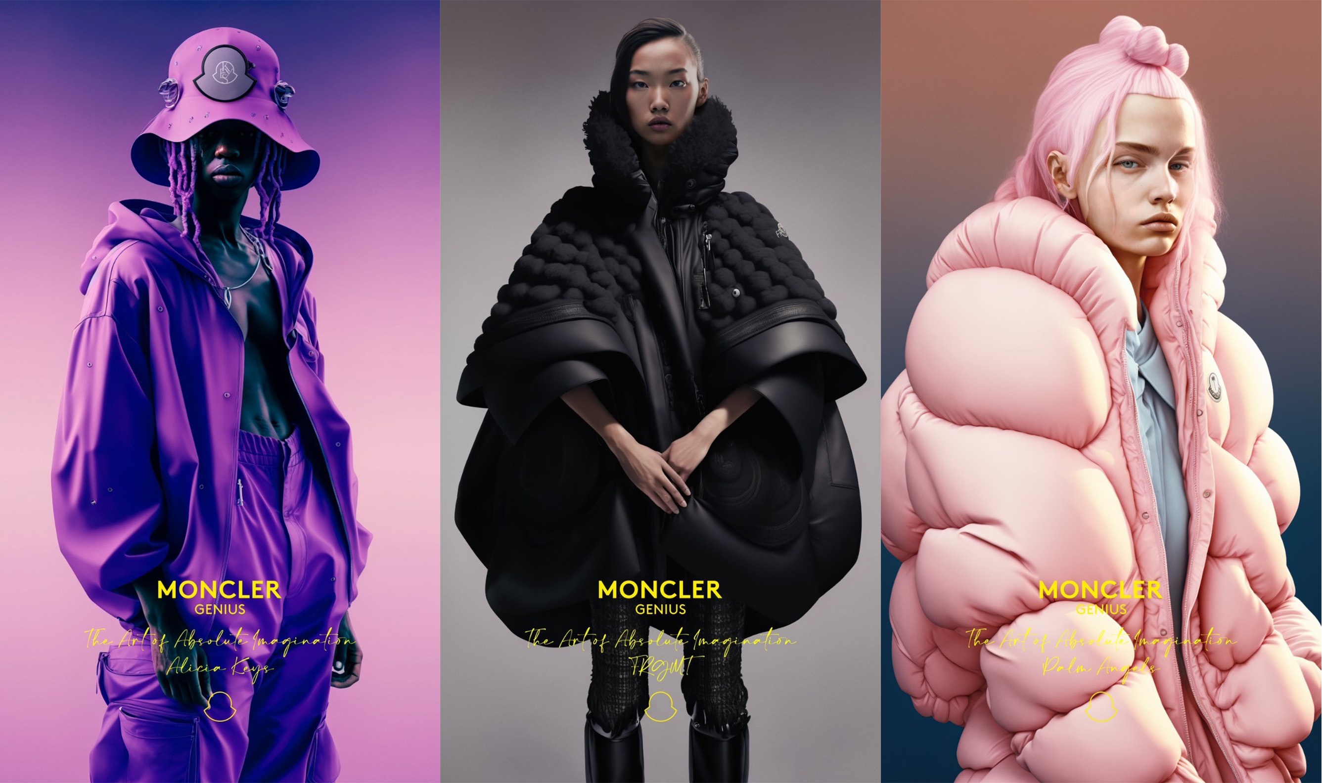 Maison Meta and creative agency WeSayHi used AI to generate campaign imagery for Moncler Genius in 2023. Image: Maison Meta