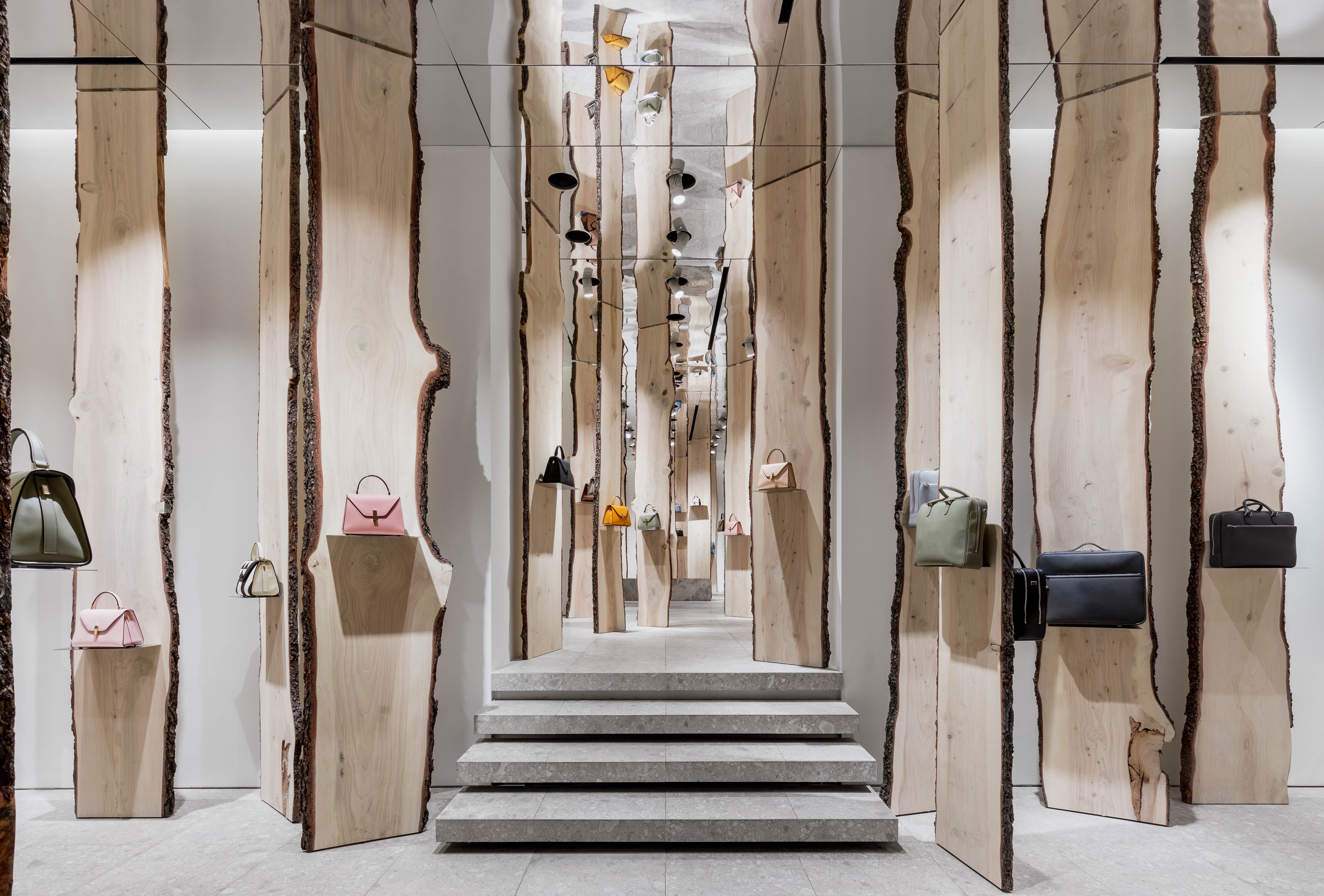 Valextra’s Milan flagship store designed by Kengo Kuma. Photo: Courtesy of Valextra