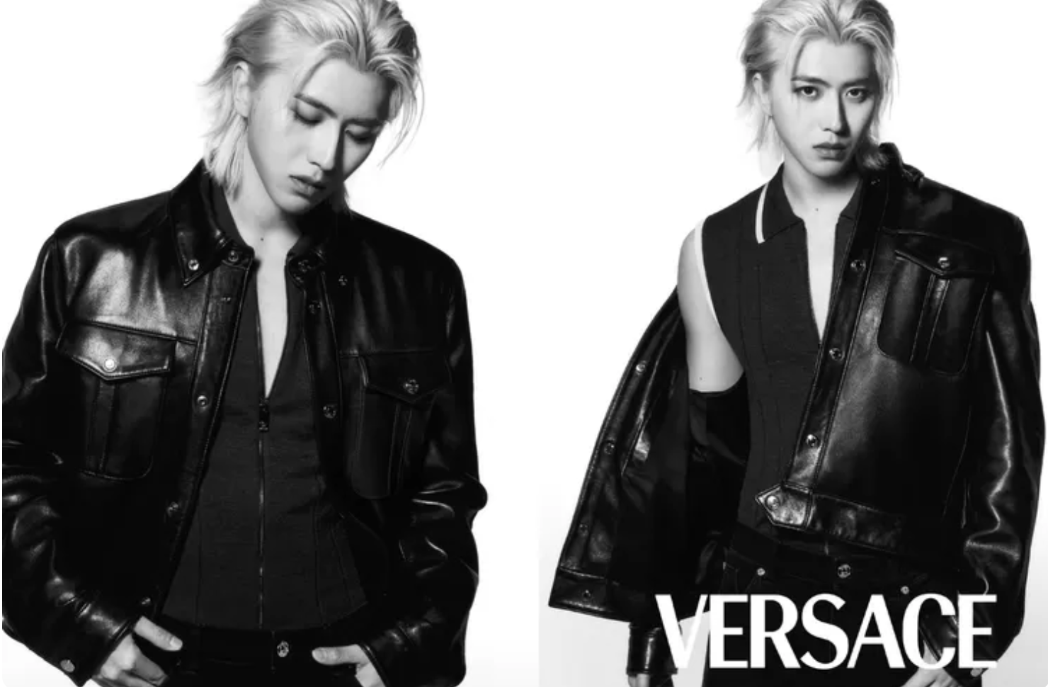 Cai Xukun poses for Versace’s pre-fall 2024 collection. Image: Weibo