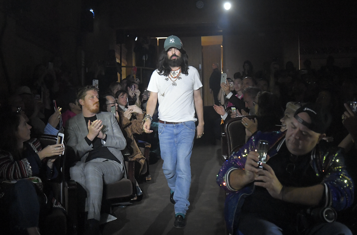 Then Gucci Creative Director Alessandro Michele walks the runway at the Gucci show during Paris Fashion Week Spring/Summer 2019 on September 24, 2018 in Paris. Photo: Shutterstock