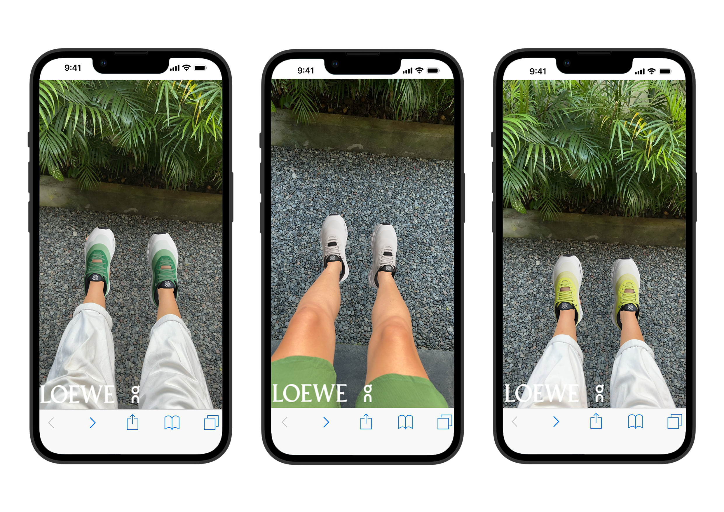 Consumers can now try on the Loewe x On collaboration via AR. Image: Wanna