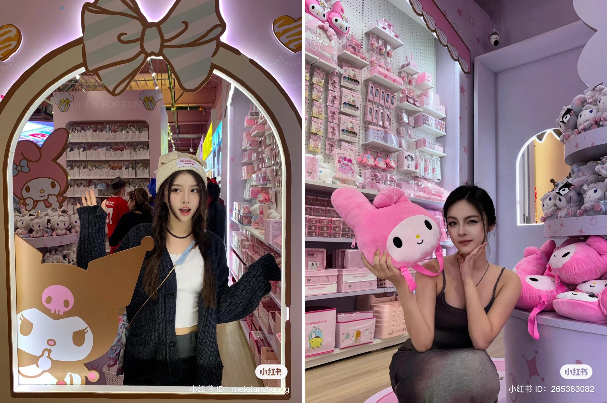 Chinese influencers capture their experience at the American Dream Mall store. Photo: Xiaohongshu