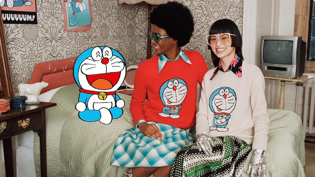 Gucci released a dedicated collection that celebrates both Chinese New Year and the 50th anniversary of the Japanese manga and anime character Doraemon. Photo: Courtesy of Gucci.