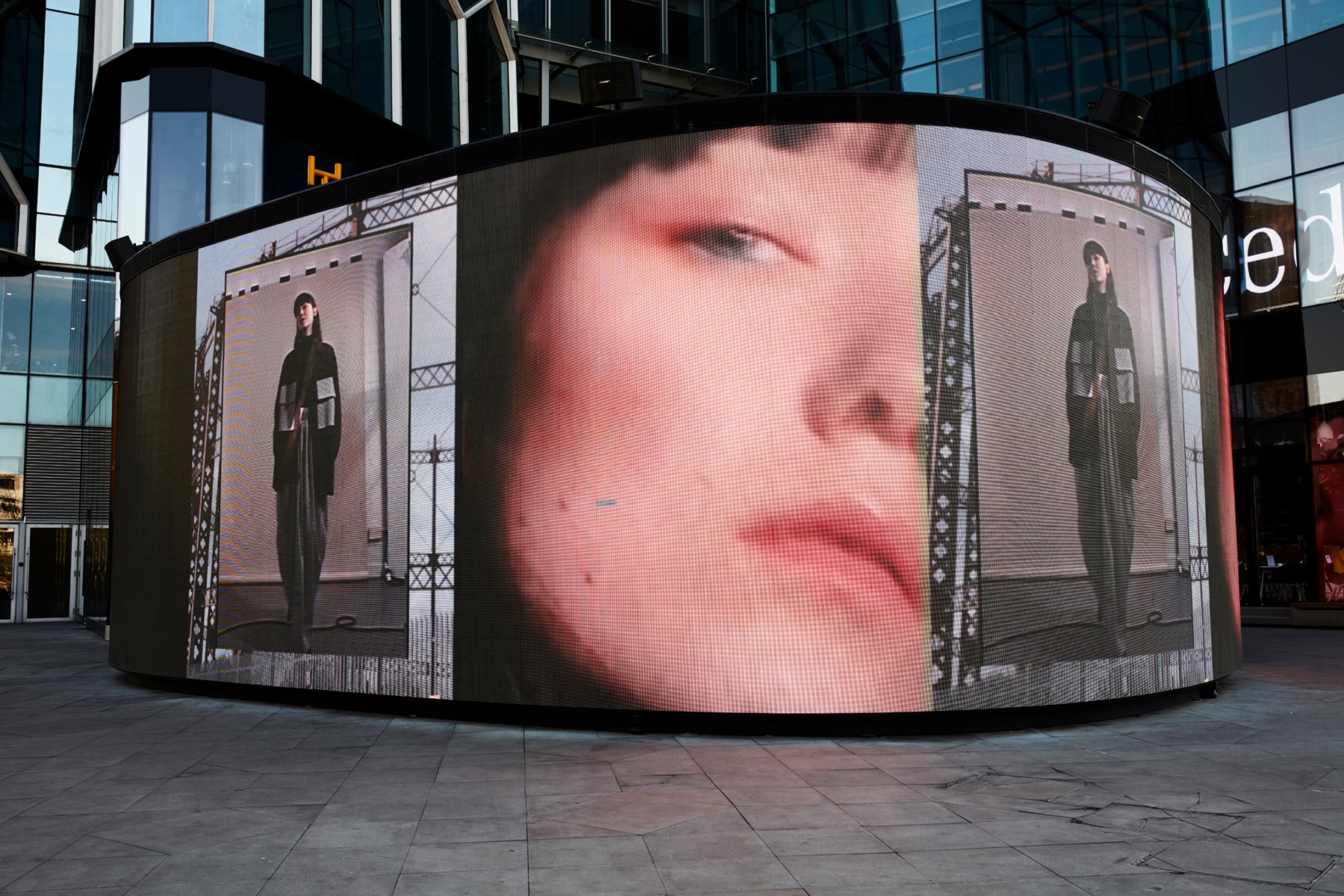 Fashion Now streamed seven fashion films by local independent Chinese designers outside Mercedes me experience center this week. (Courtesy Photo)