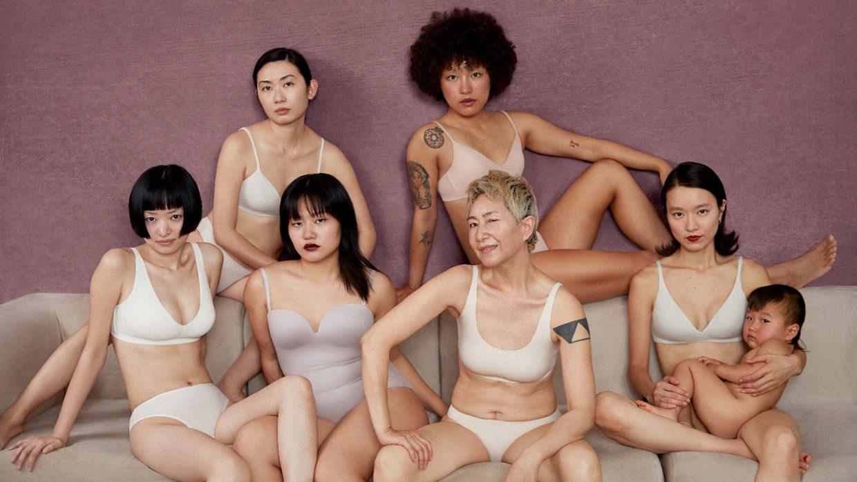 Italian clothing brand Brandy Melville, referred to as “BM style,” is receiving hype in China recently, sparking debate on societal beauty standards. Other brands like Neiwai have been encouraging body positivity. Photo: Neiwai.