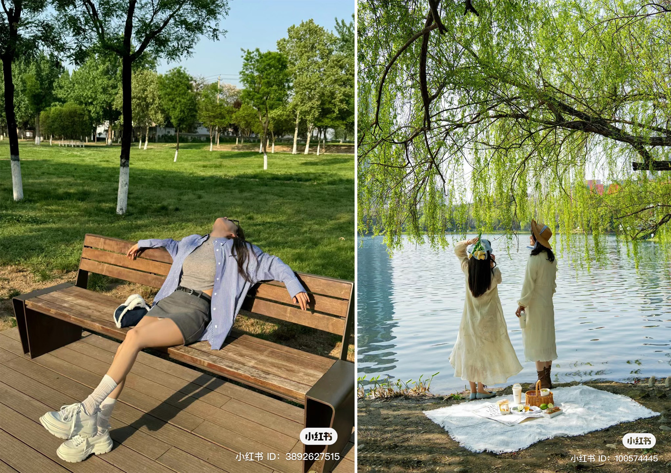 Chinese youth are finding peace in parks. Image: Xiaohongshu