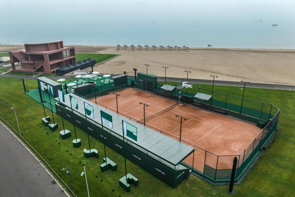 China's first seaside clay court located in Aranya. Photo: Lacoste