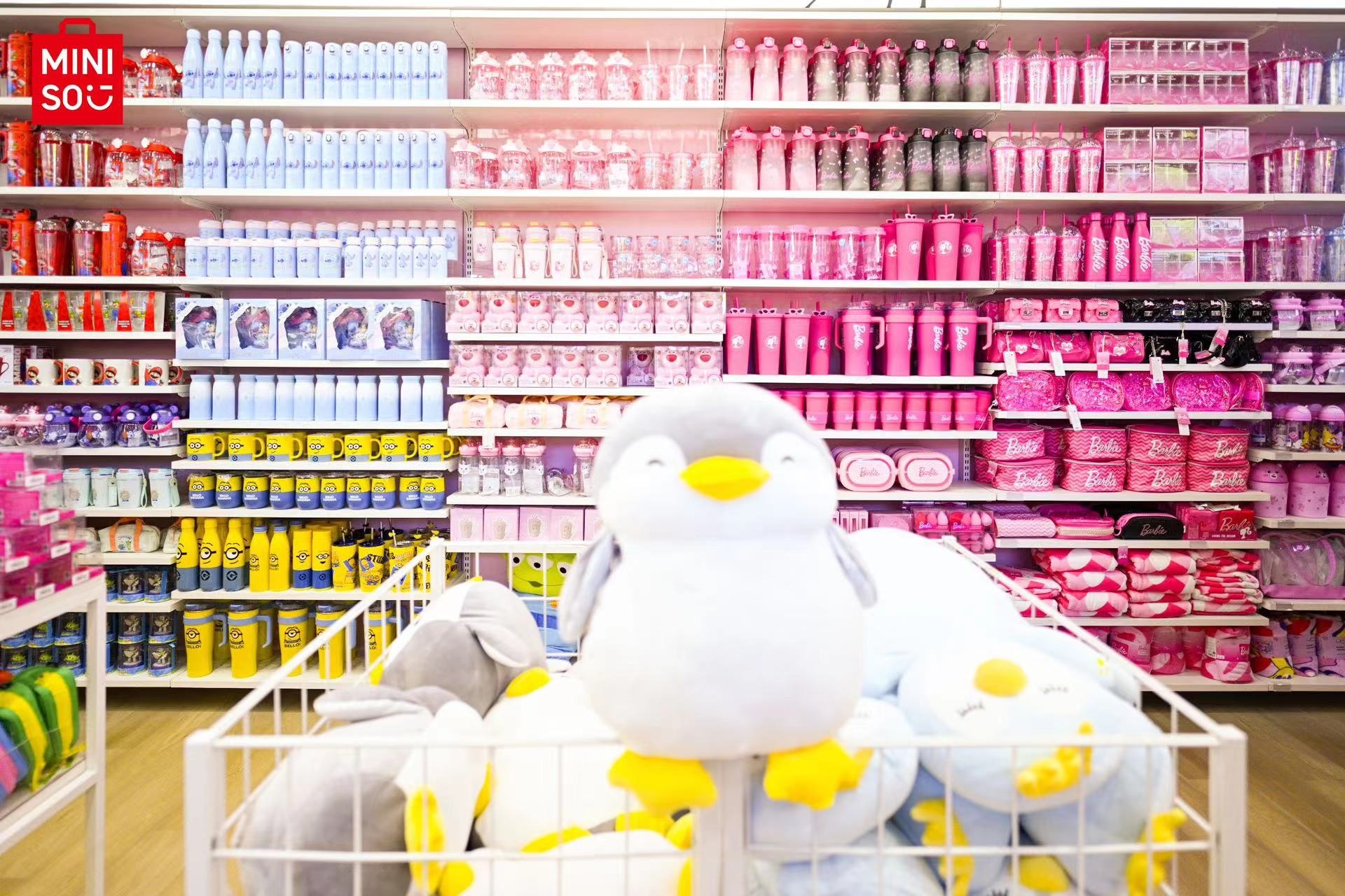 Miniso’s beloved IPs, including Barbie, Disney, and Minions, are segmented into different IP zones. Photo: Miniso