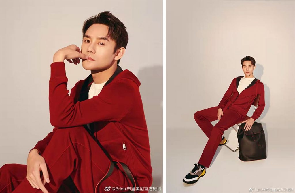 Brioni brand ambassador Wang Kai sports the brand's 2022 Chinese New Year capsule. Photo: Brioni's Weibo