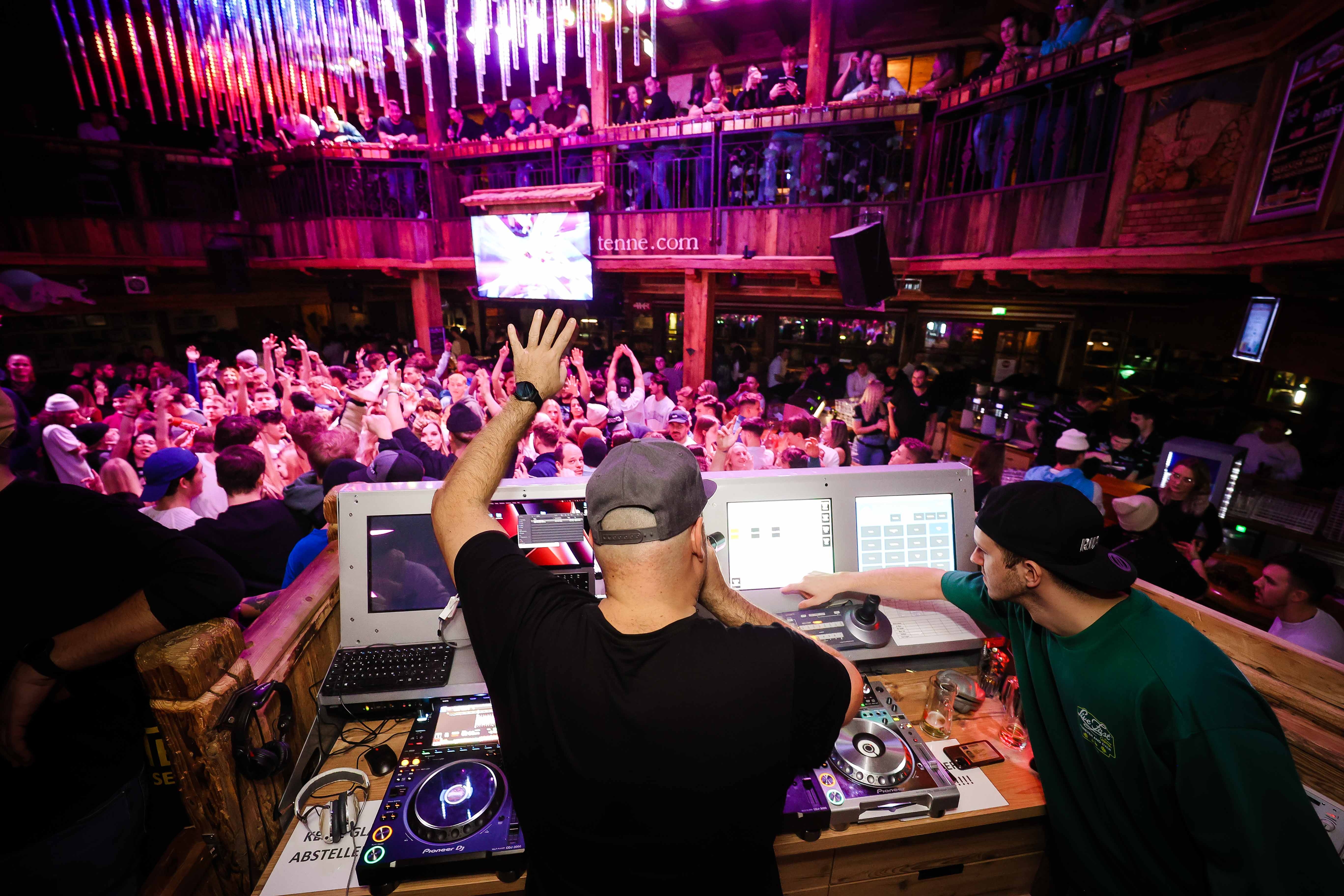 DJs spin the tunes at Hohenhaus Tenne, one of Austria's liveliest après-ski venues. Photo: Ski Amade