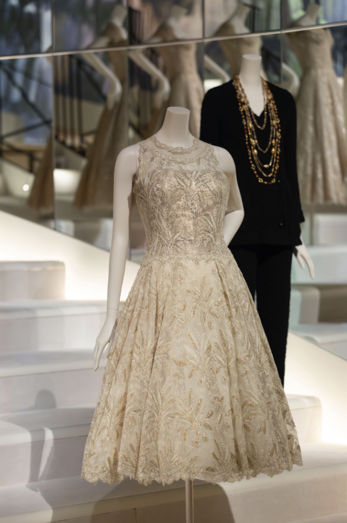 An archival embroidered dress from Gabrielle Chanel: Fashion Manifesto at the Victoria amp; Albert Museum. Image courtesy of the Victoria amp; Albert Museum