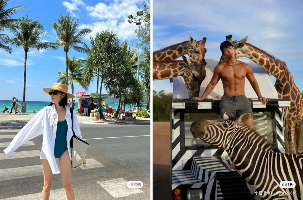 Chinese travelers document their trips to Thailand after the country's borders reopened. Photo: Xiaohongshu