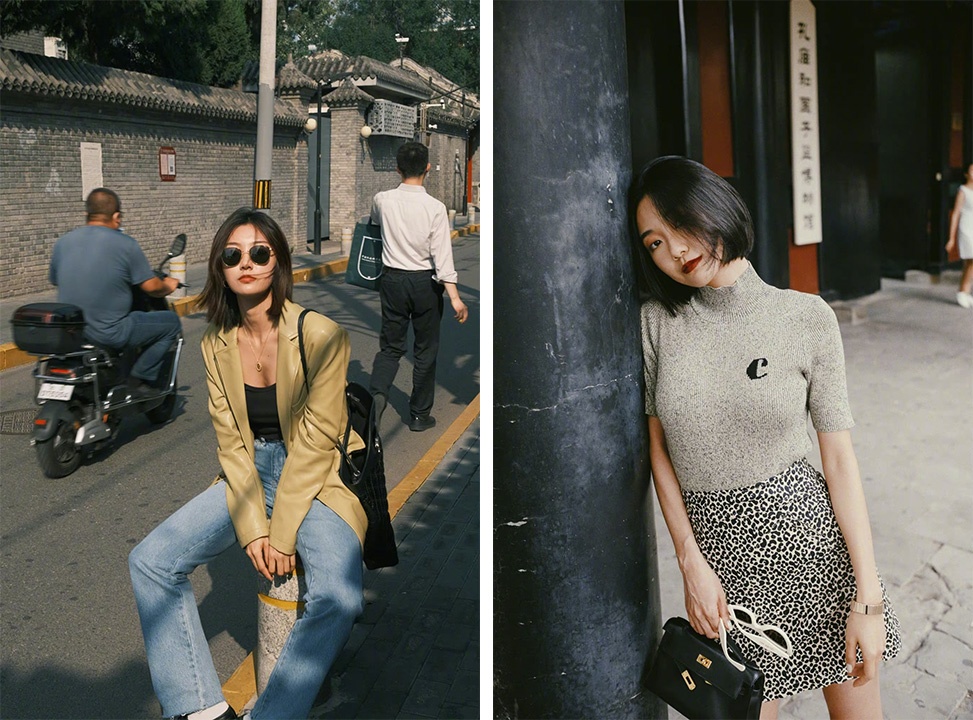 Savi shares her outfits in Beijing's hutongs. Photo: SavisLook's Weibo