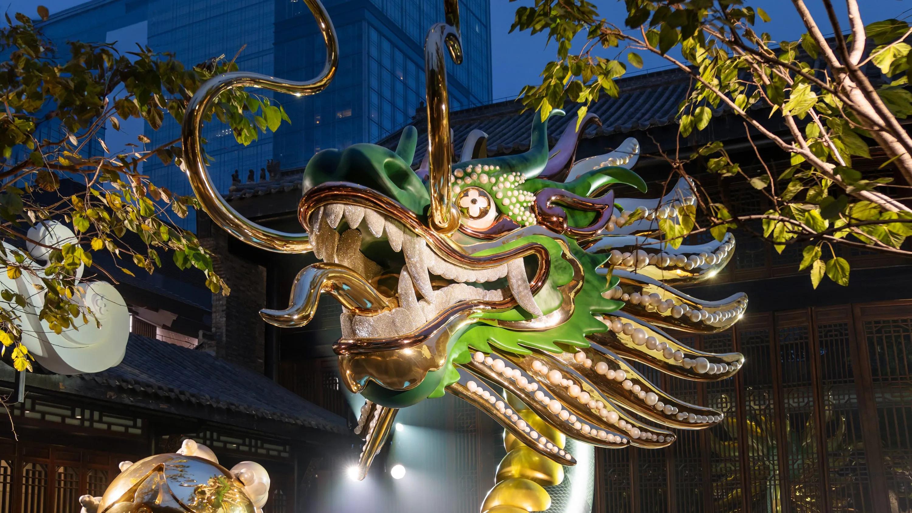 Louis Vuitton unveils 5 dragon sculptures across China for Chinese