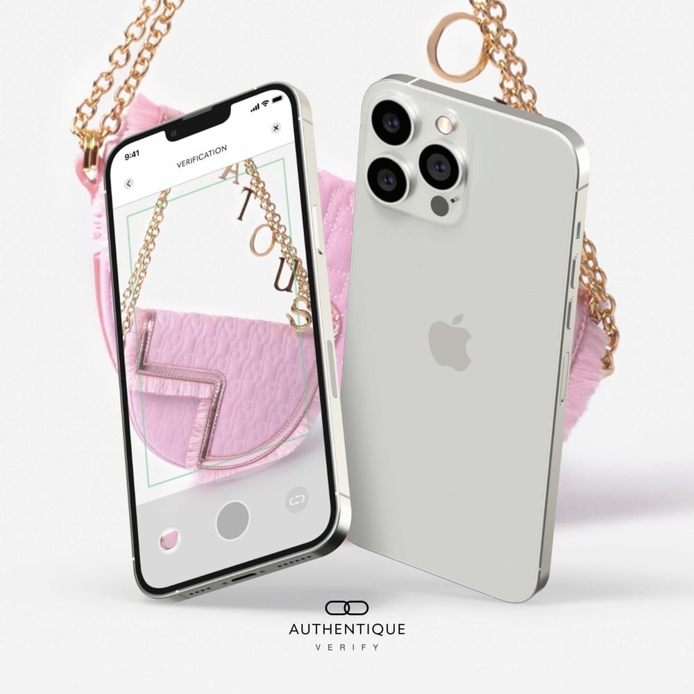 Authentique Verify creates unique digital fingerprints of physical luxury products using a smartphone. Photo: Patou